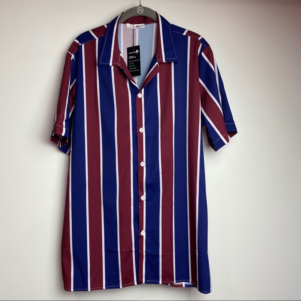 CharmkpR Sz XL men’s casual striped shirt New